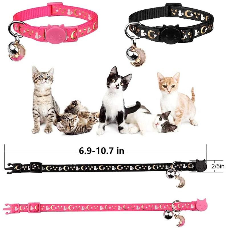 Custom Adjustable Pattern Nylon Pet Cat Dog Collar with Bell