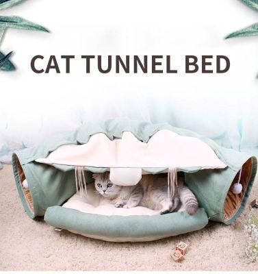 Factory Direct Custom Tent Shape Two Cat Ball Cat Tunnel Tubes Bed