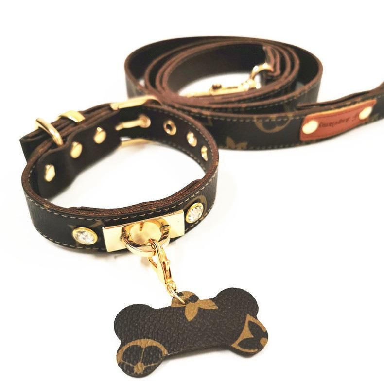 2021 New Fashion Best Price Luxury Leather Dog Leash and Collar
