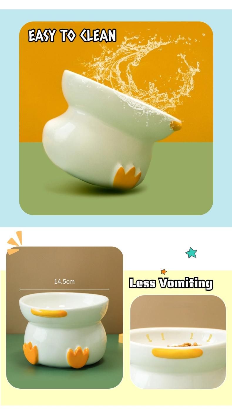 Ceramic Material Cute Duck Backflow Prevention Ceramic Bowls