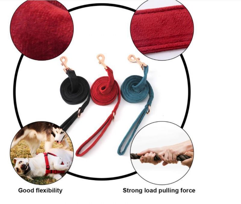 High Quality Soft No Pull Pet Adjustable Velvet Dog Harness Leash Collar Poop Bag Holder Set