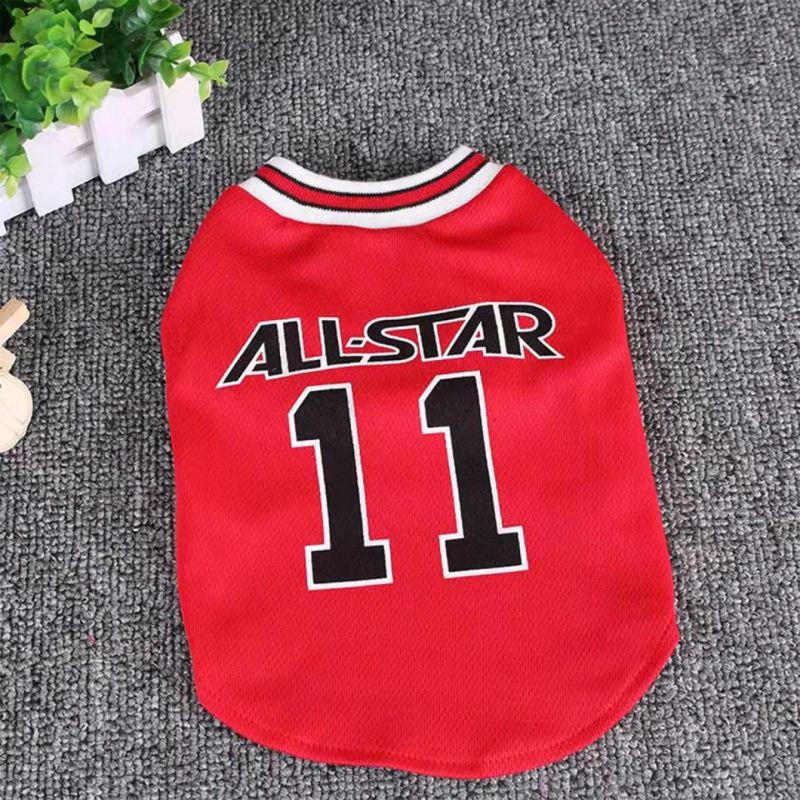 Dog Sports T-Shirt Summer Pet Shirt Cool Basketball Dog Clothes