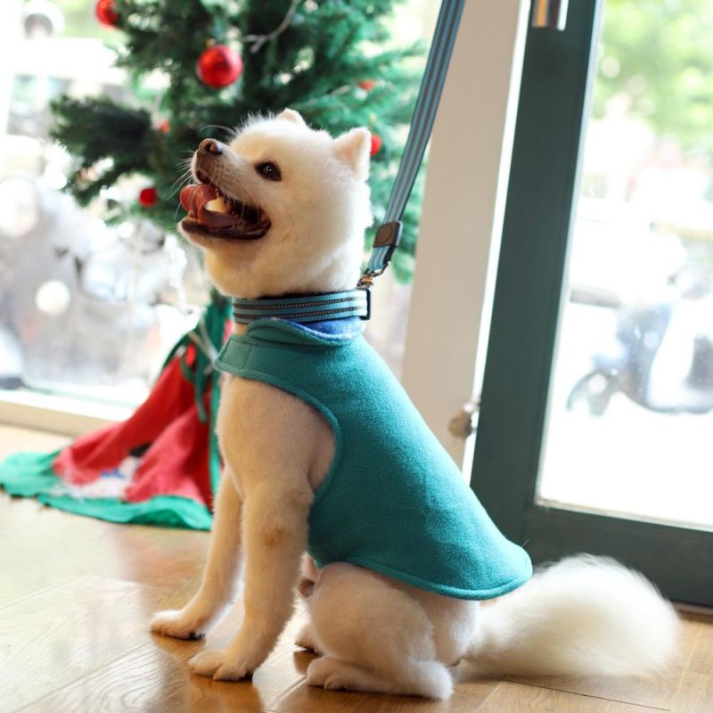 Reversible Classic Christmas Dog Warm Winter Jacket Polar Fleece Pet Dog Outwear Clothes Adjustable Freely Fleece Pet Dog Coat