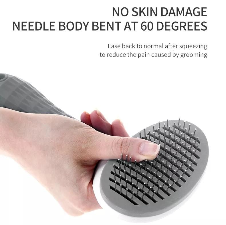 Professional Self Cleaning Steel Needle Slicker Massage Brush Pet Grooming Brush