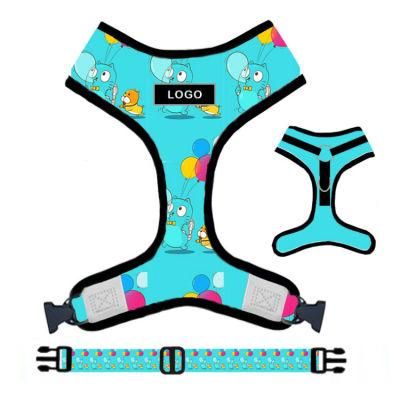 Factory OEM Custom Logo Customized Pattern Adjustable Soft Mesh Padded Reversible Dog Harness/Colored