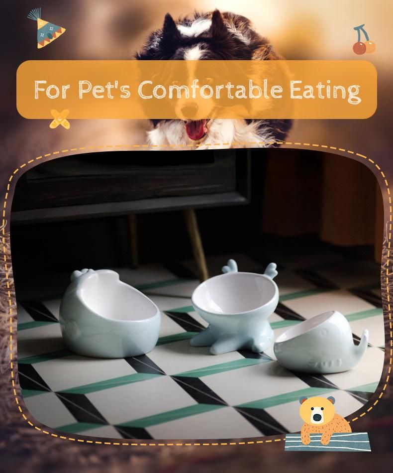 Custom Logo Ceramic Bowls Raised Feeder for Pet