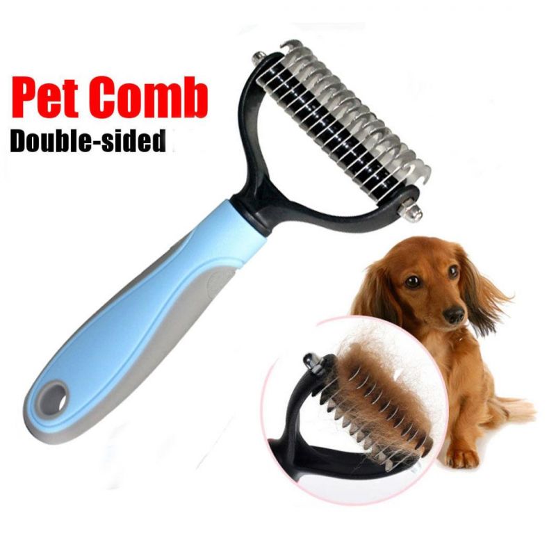 Double-Sided Pet Comb Cat Hair Removal Comb Dog Grooming Brush