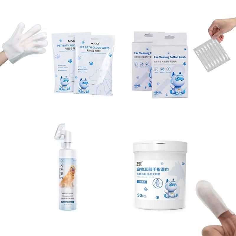 Factory OEM Brand Unscented Freshening Multipurpose Disposable Pet Denal Finger Wipe Pet Eye Stain Remover Pet Teeth Ear Cleaning Wet Wipes