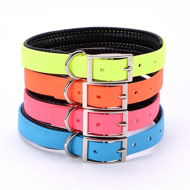 Pet Products Custom Logo Soft Padded PVC Dog Collar with Waterproof Material