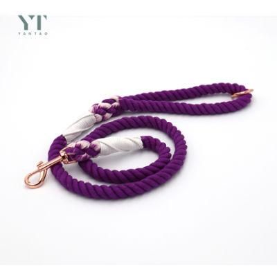Hot Sale Colored Cotton Rope Handmade Dog Leash Pet Leashes Customized