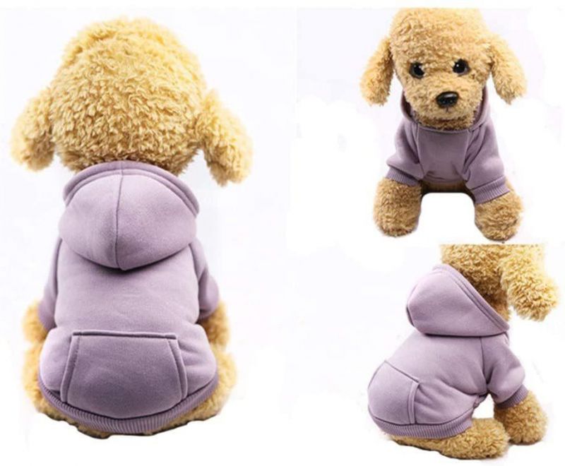 Winter Dog Hoodie Sweatshirts with Pockets Cotton Warm Dog Clothes