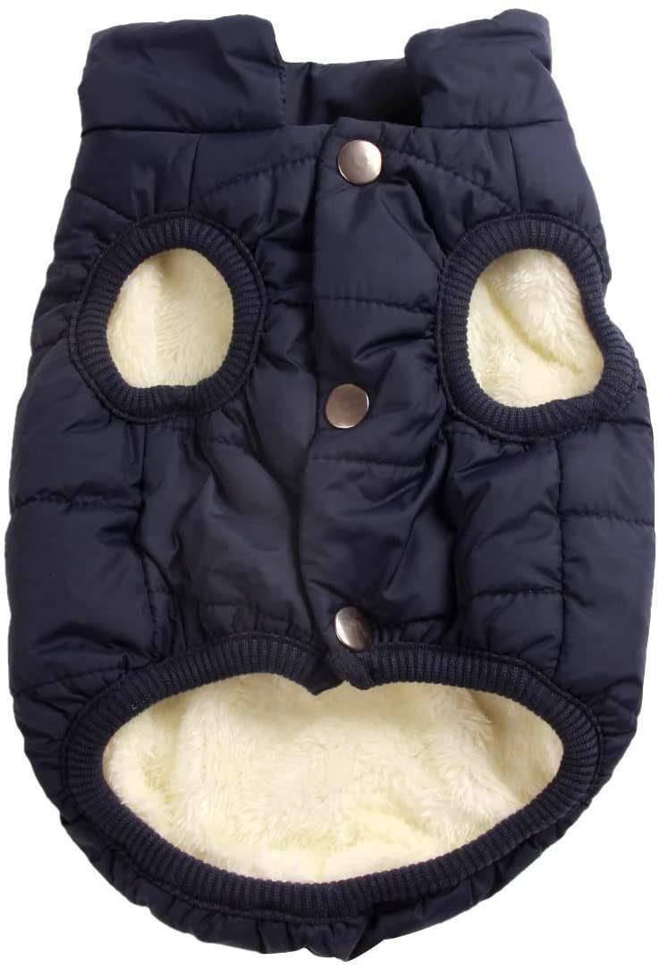 2 Layers Fleece Lined Warm Dog Jacket for Puppy