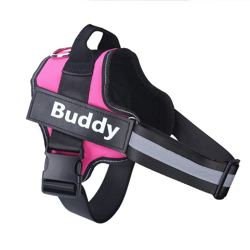 Dog Harness No Pull Reflective Breathable Adjustable Pet Harness Vest with ID Custom Patch Outdoor Walking Dog Supplies