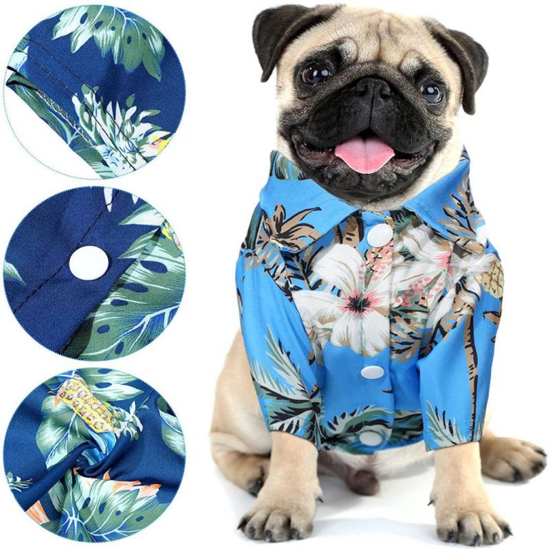 Dog Hawaiian Shirt Pet Shirts Puppy T-Shirts Beach Cool Clothes