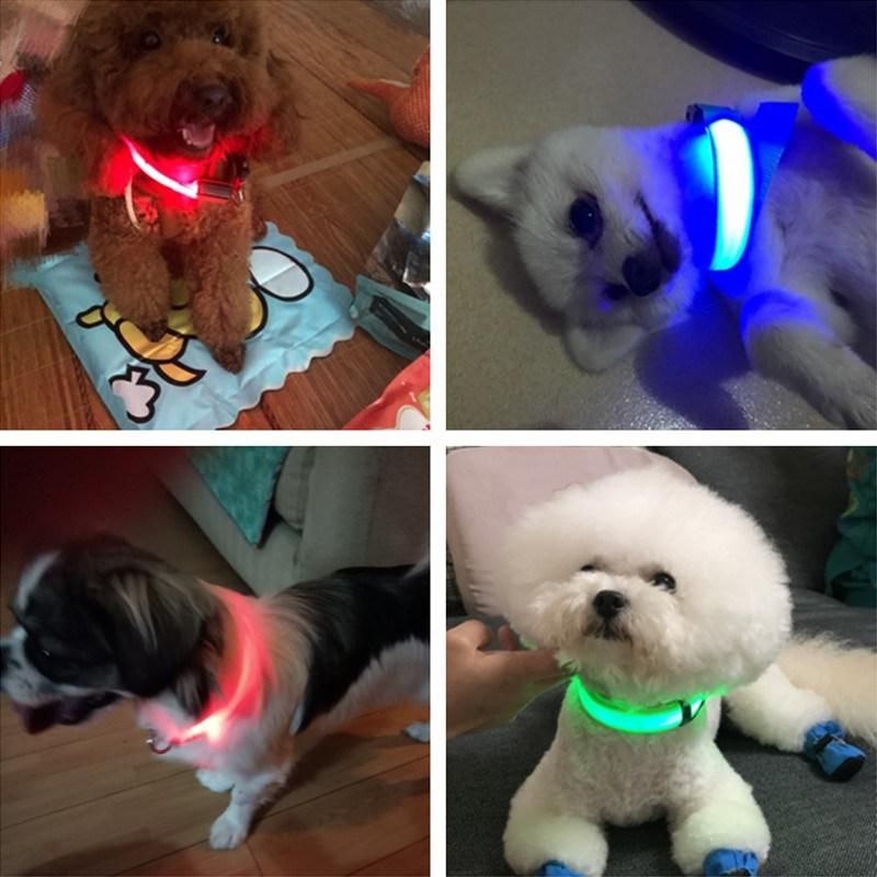 LED Glowing Dog Collar Adjustable Flashing Rechargea Luminous Collar