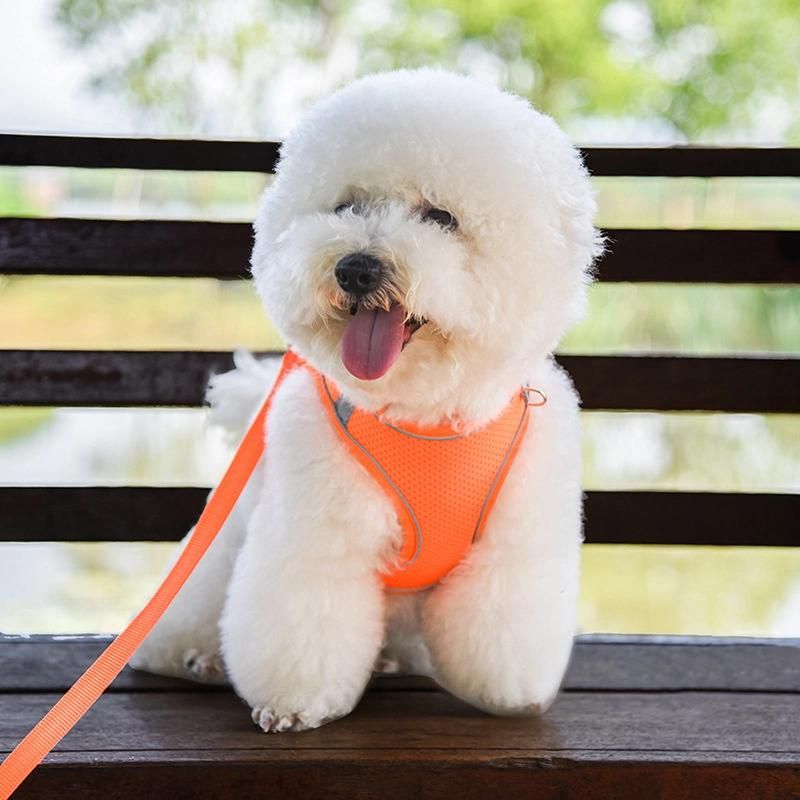 Reflective Pet Harness Dogs Strap with Leash Adjustable Nylon Harness Vest Breathable Collars for Chihuahua Small Large Dogs
