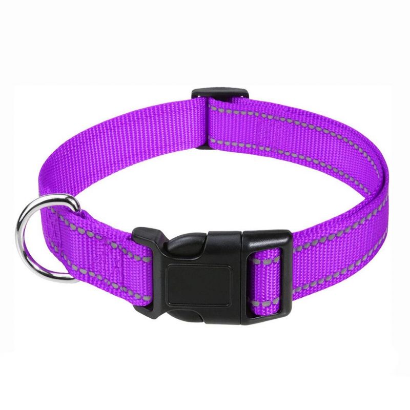 OEM Custom Luxury Personalized Logo Adjustable Blank Plain Nylon Pet Dog Collar