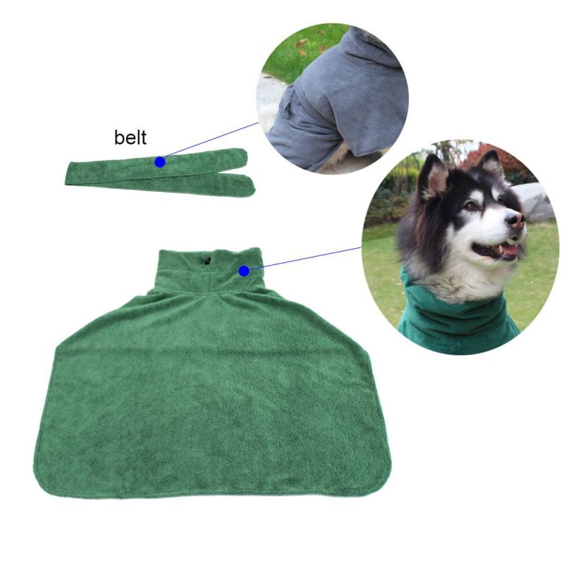 Super Absorbent Microfiber Fast Dry Pet Product Soft Dog Bathrobe