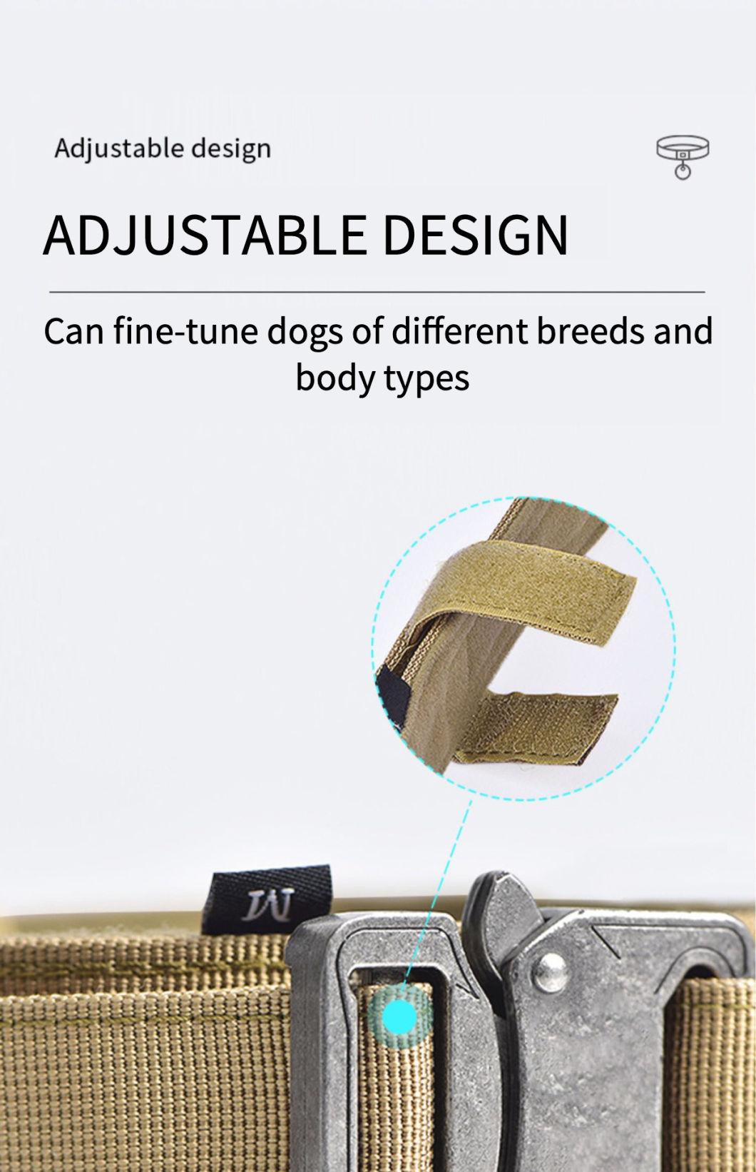 Heavy Duty Multiple Colour Pet Training Quick Release Metal Buckle Padded Tactical Dog Collar with Handle