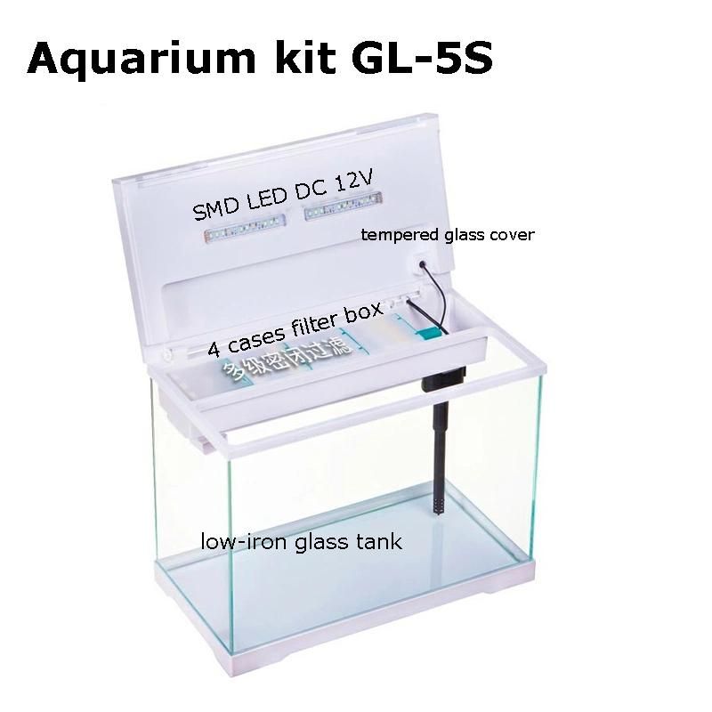 50 Liters Aquarium Kit Low-Iron Glass Tank Tempered Glass Cover