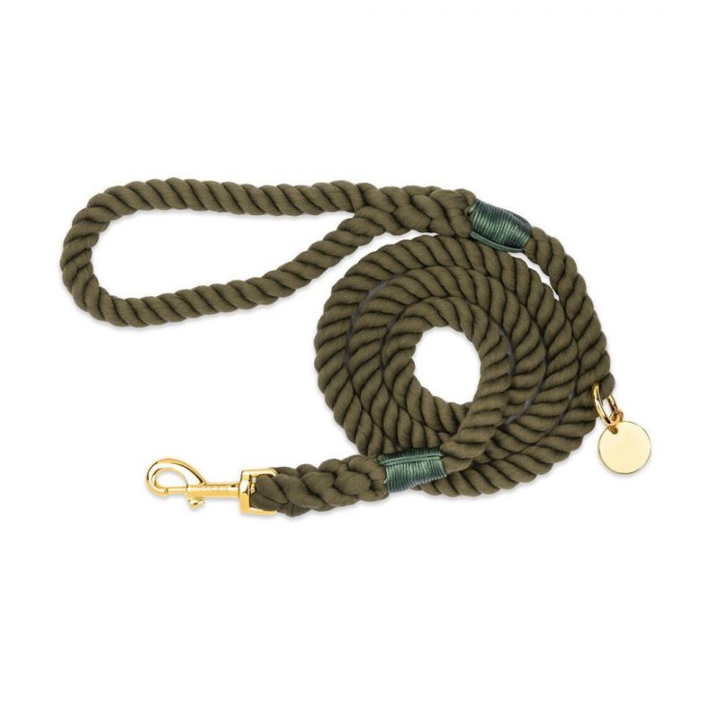 Braided Cotton Rope Leash with Heavy Duty Metal Sturdy Clasp