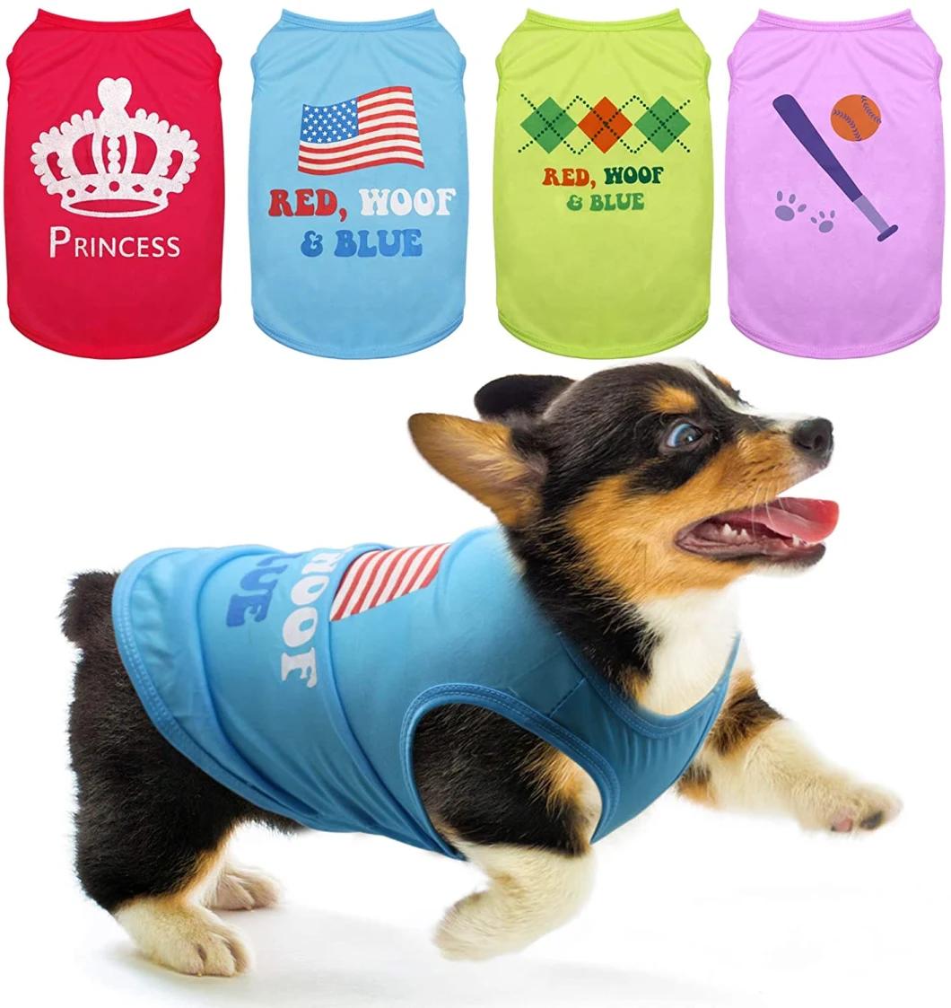 Printed Small Dog Shirt Soft Breathable Girl Puppy Clothes