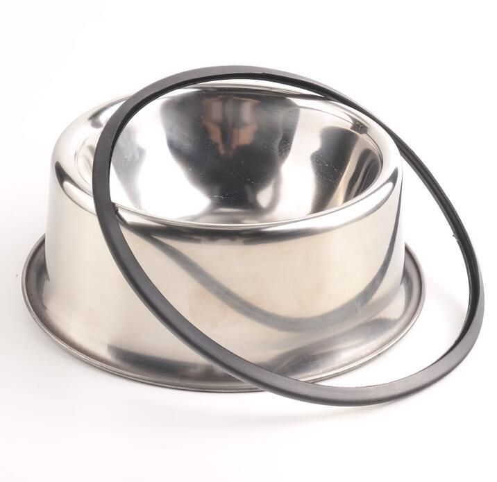 12oz to 32oz Hot Sale Pet Feeder Stainless Steel Dog Cat Bowls with Rubber Base