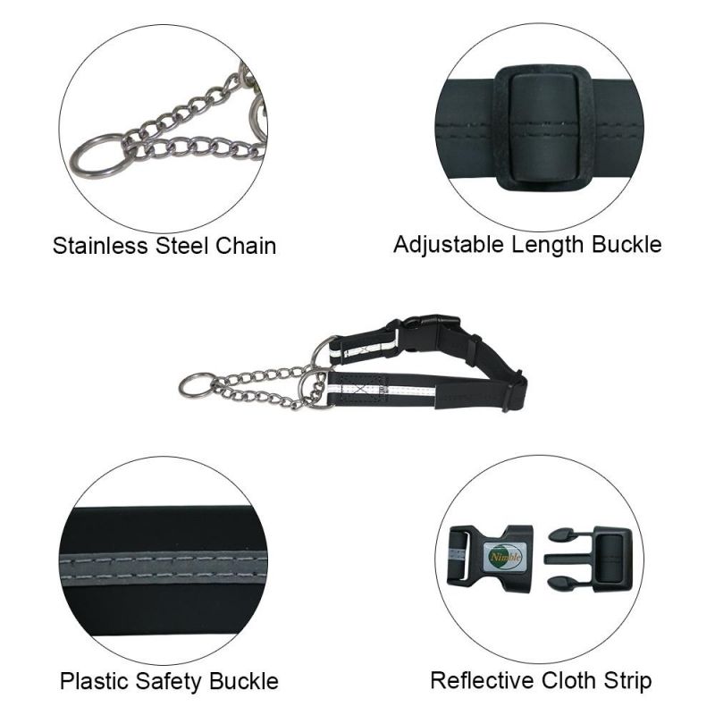 Custom Training Adjustable Half Chain Martingale Collars PVC Martingale Chain Dog Collars