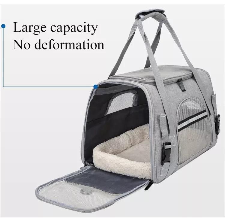 Expandable Breathable Pet Travel Carrier Bag Airline Approved Cat Carrier Pouch