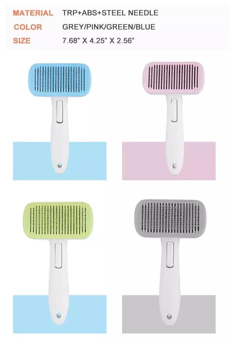 Pets Grooming Pet Hair Remover Brush Auto-Clean Dog Cat Hair Brush