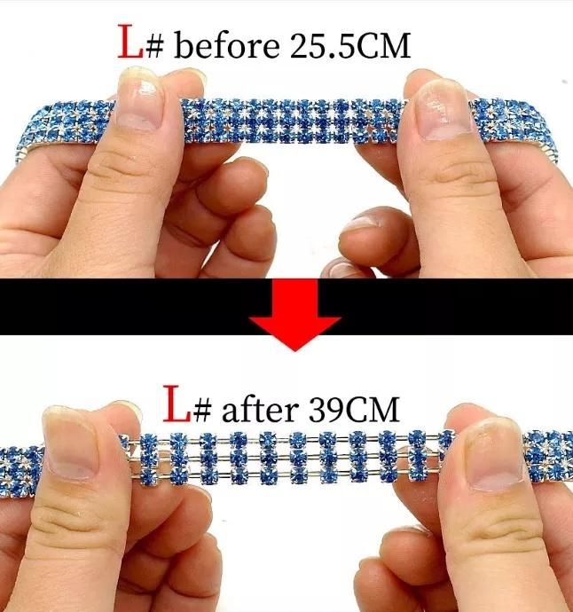 Pet Accessories Cat Product Supply Pet Dog Collar Strap Shine Jewelry Crystal Dog Elastic Necklaces
