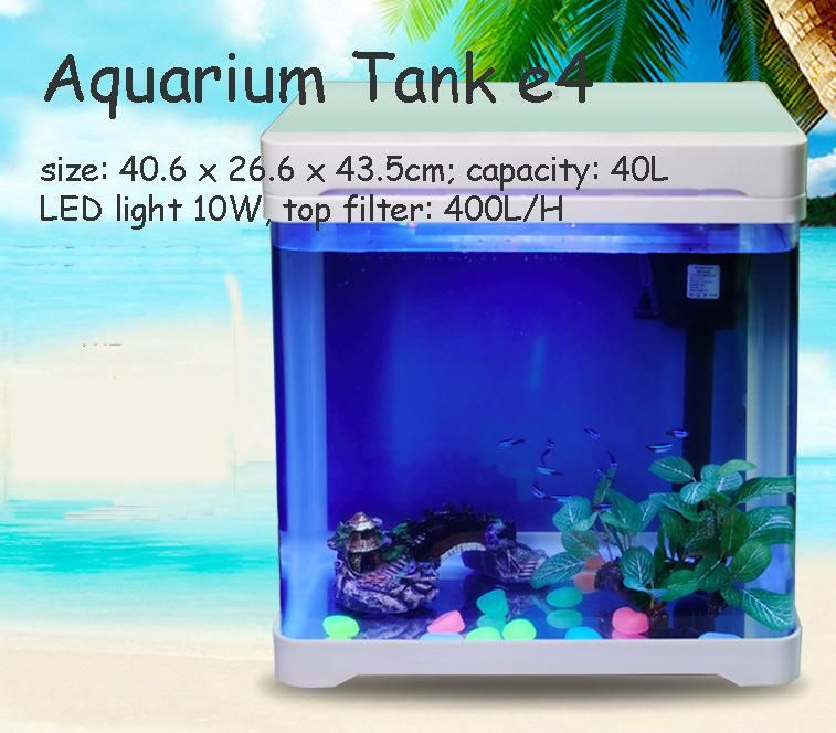 10-Gallon Curved Glass Tank Kit with Time Displayed