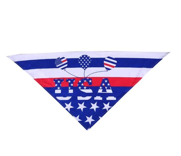 Forth of July Bandana Dog Bandana Large American Flag Dog Bibs Scarf