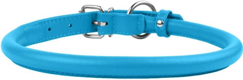 Soft Padded Round Puppy Collar Made by Handmade Genuine Leather
