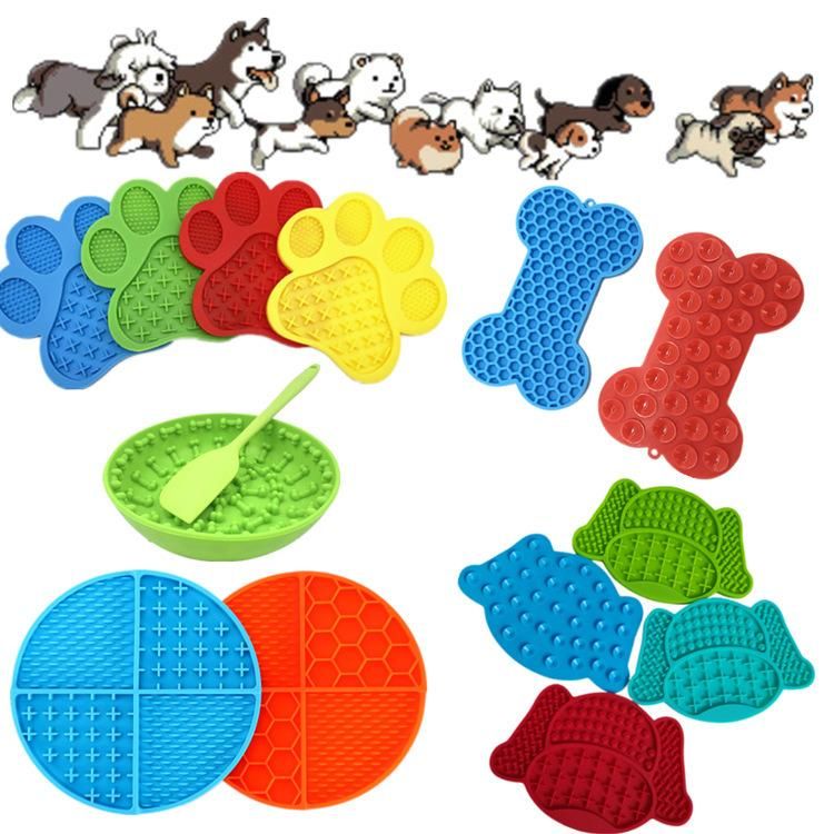 Mat for Pet Dogs Cats Slow Food Bowls Silicone Dog Lick Pad