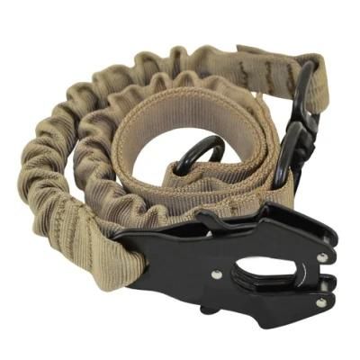 Training Military Tactical Nylon Bungee Dog Leash, with Durable Flog Clip Double Handles