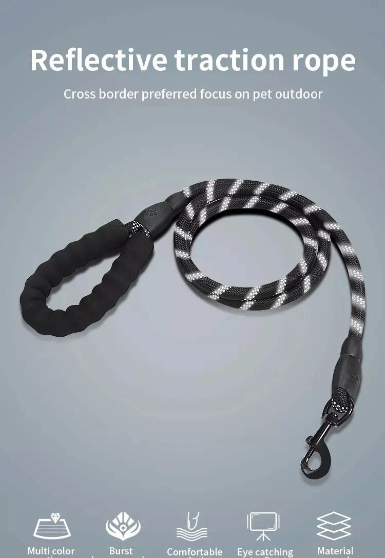 Amazon Hot Selling Heavy Duty Nylon Dog Leases Pet Leash Strap Reflective Dog Lead