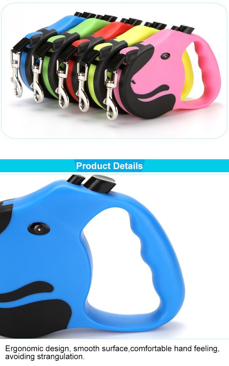 Dog Lead Automatic Portable LED Rope Retractable Dog Leash 5m