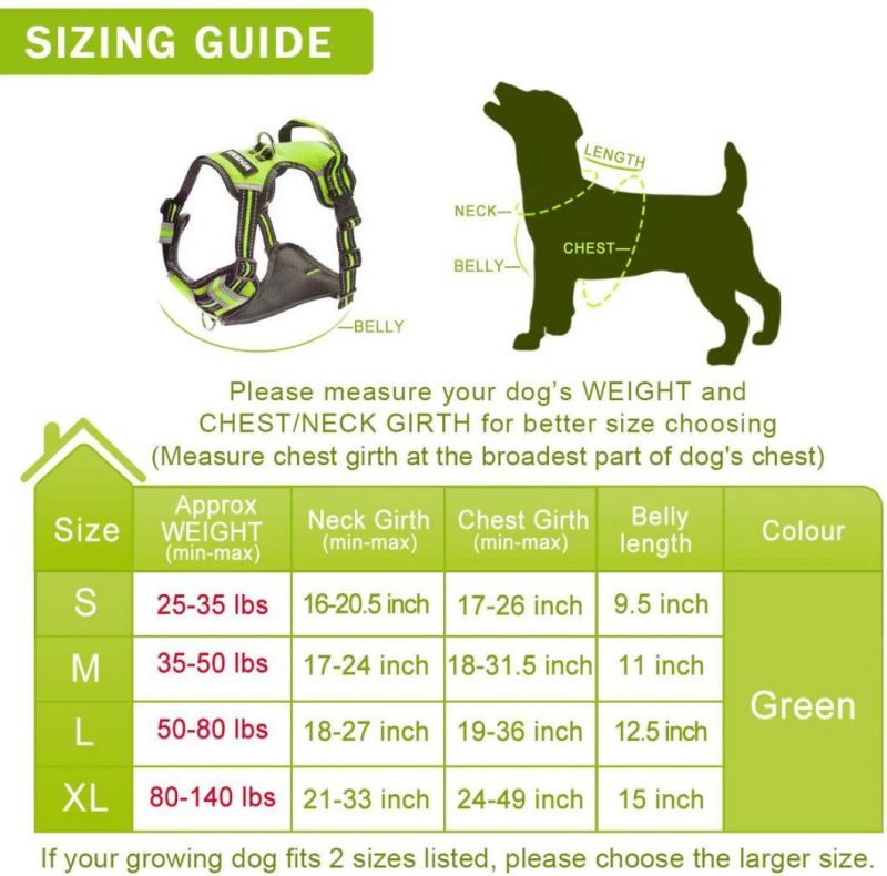 Reflective Dog Hrness with Back and Front Leash Clips