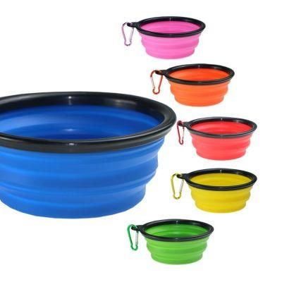 Pet Supplies Large and Small TPE Folding Silicone Pet Bowl Portable Dog Bowl