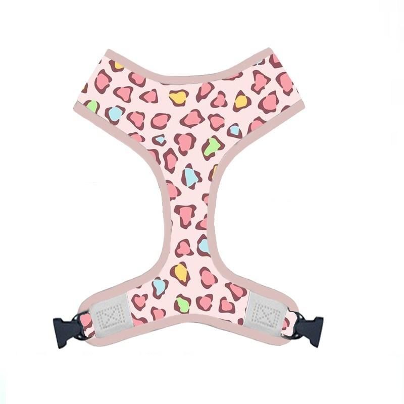 Thermal Transfer Printing Leopard Soft Neoprene Harness for Pet Dog