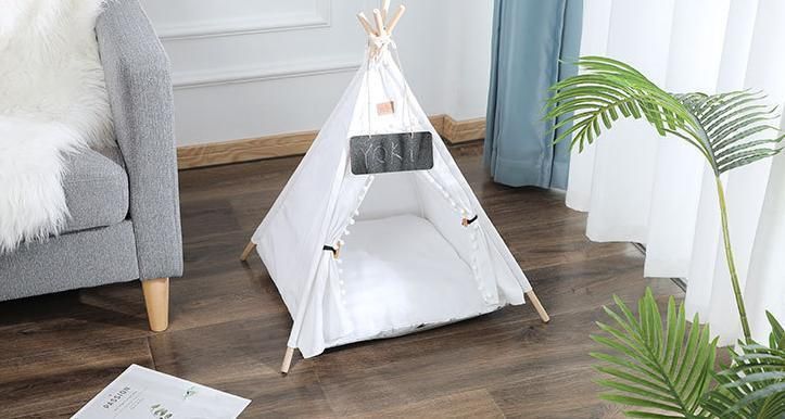 Dog Products, Pet Teepee with Cushion for Small Dogs and Cats House Puppies House with Bed Pet Tent Bed Indoor Outdoor