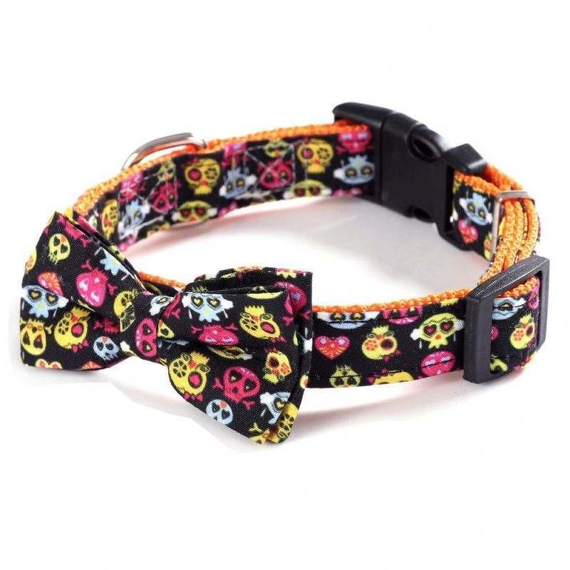 with Bow Tie Halloween Dog Training Collars Customized Brand Logo with Sash Small Bell