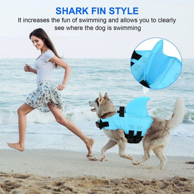 High Buoyancy Dog Life Jacket Vest Dog Safety Vest with Fun Shark Fin