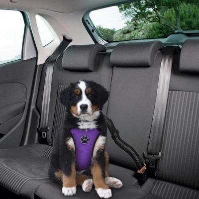 Dog Car Harness Plus Connector Strap, Multifunction Adjustable Vest Harness Double Breathable Mesh Fabric Car Vehicle Safety Seat Belt