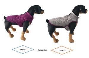 Factory Sales Puppy Clothes Cotton Purple and Gray Pet Dog Hoodie Clothes with Reflective