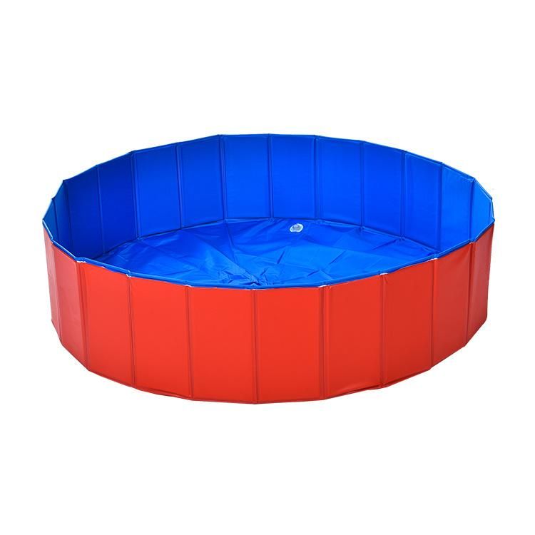 Customized Add Logo Collapsible Pet Dog Bath Pool/ Kiddie Pool Hard Plastic Foldable Bathing Tub PVC Outdoor Pools for Dogs Cat Kids