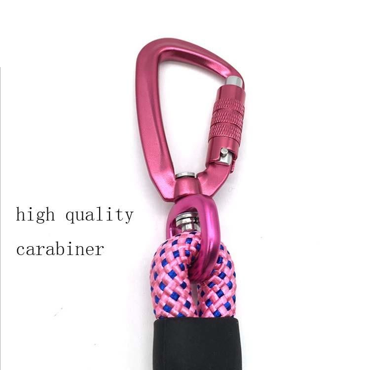 Durable Strong Reflective Nylon Rope Dog Leash with Lockable Aluminium Alloy Carabiner for Dog Training Climbing