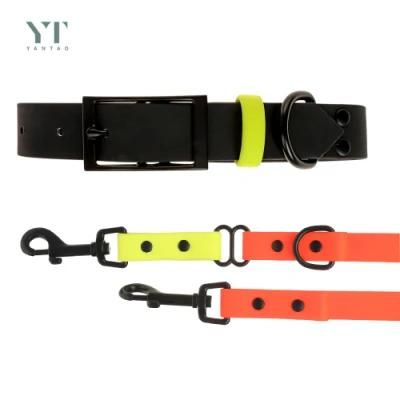 New Arrival Wholesale Custom Multifunctional Pet Collar Leash Comfort Waterproof Soft PVC Dog Collar and Leash with Metal Hook