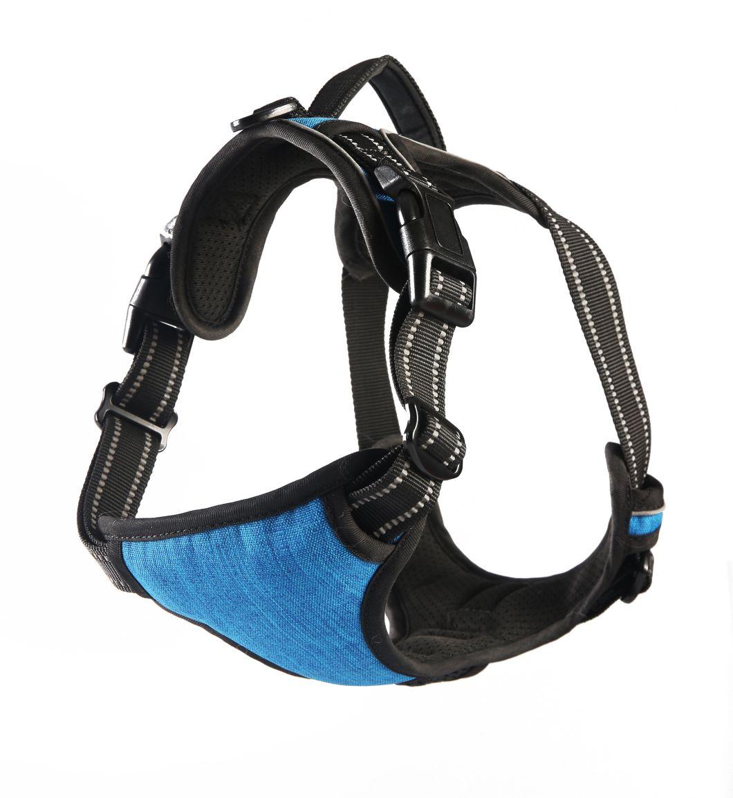 Adjustable Breathable Soft Dog Harness with Reflective Strip Easy Control Front Clip for Small Medium Large Dogs